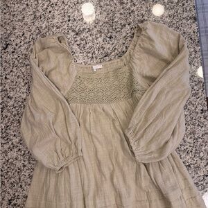Olivaceous Light Tan Knit mini dress